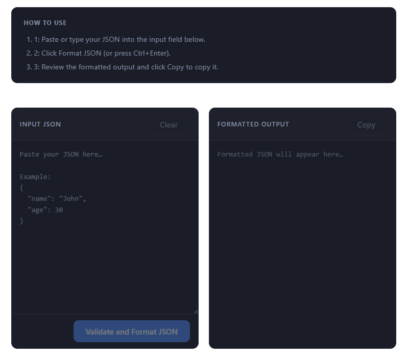 JSON Formatter screenshot