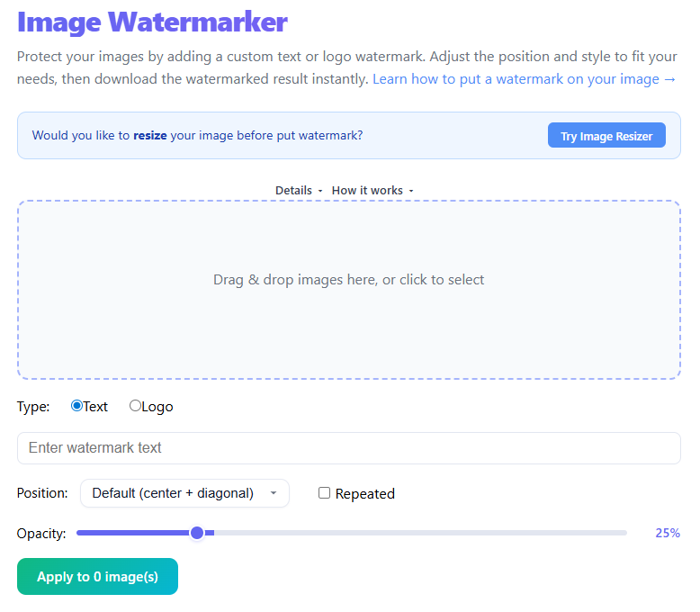 Watermarker tool screenshot